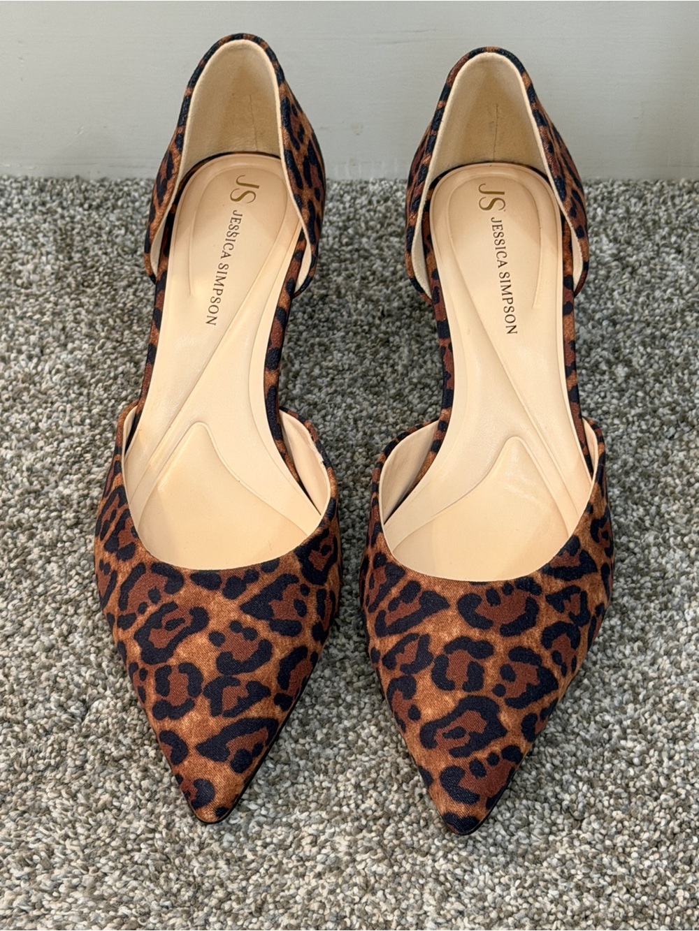 Jessica Simpson Leopard Print Pointed Toe D'Orsay Heels - Picture 5 of 6